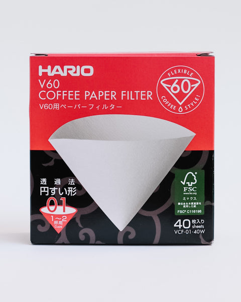 Hario 1-cup v60 drip filter papers (40pcs) - Community Coffee Co