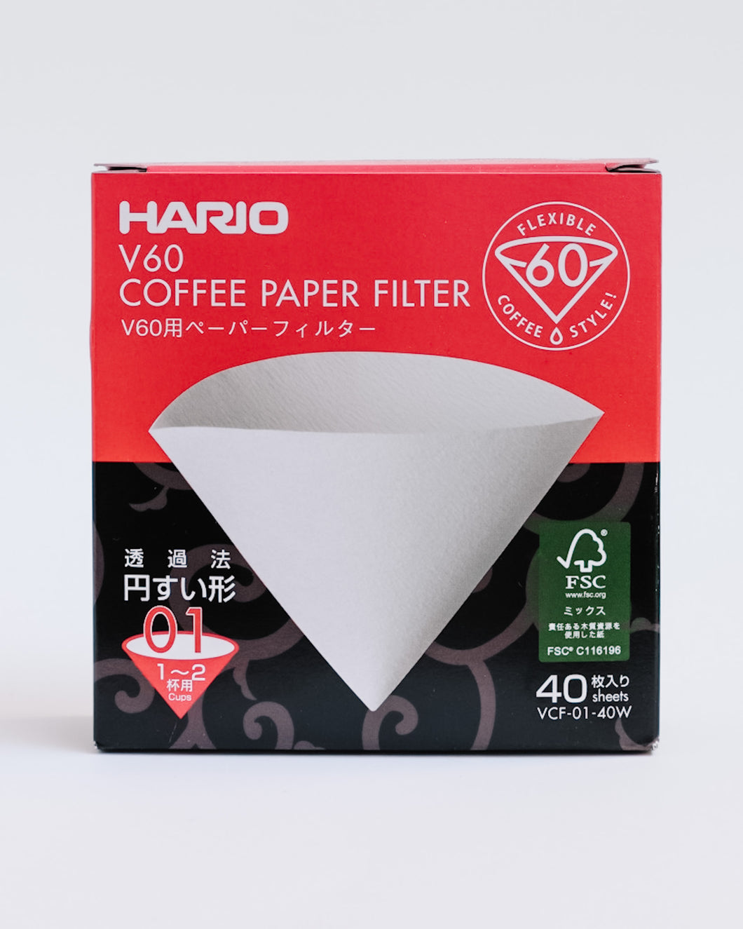 Hario 1-cup v60 drip filter papers (40pcs)